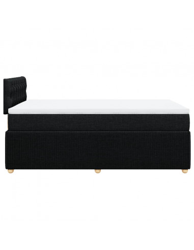 Giroletto a Molle con Materasso Nero 120x190 cm in Tessuto