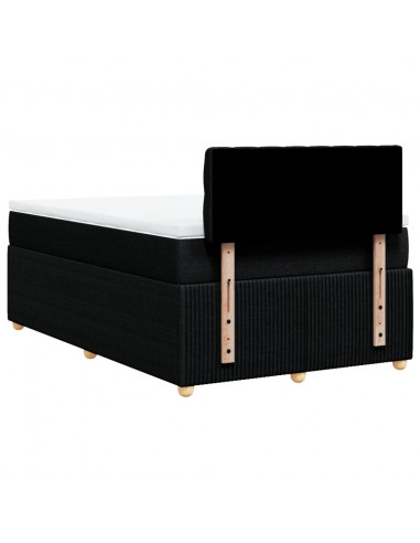 Giroletto a Molle con Materasso Nero 120x190 cm in Tessuto