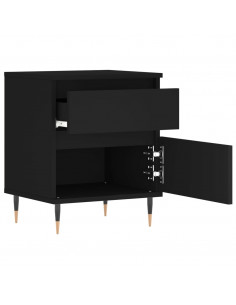 Comodini 2pz Neri 40x35x50 cm in Legno Multistrato 2