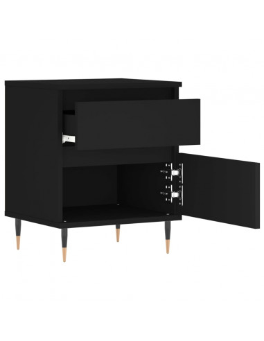 Comodini 2pz Neri 40x35x50 cm in Legno Multistrato