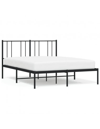 Giroletto con Testiera in Metallo Nero 140x190 cm