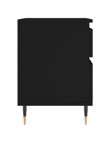 Comodini 2pz Neri 40x35x50 cm in Legno Multistrato