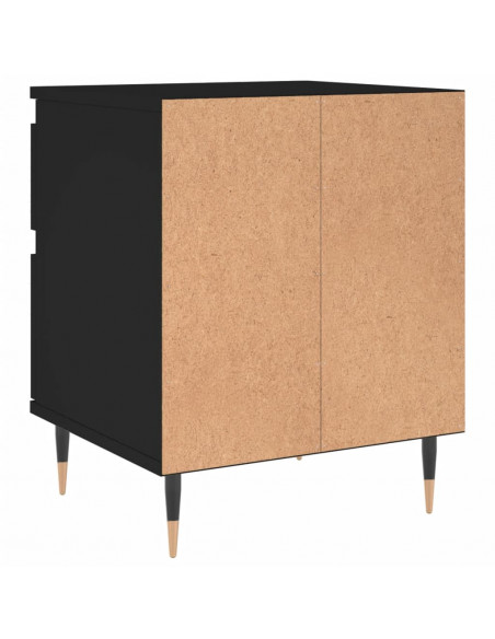 Comodini 2pz Neri 40x35x50 cm in Legno Multistrato