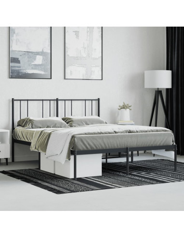 Giroletto con Testiera in Metallo Nero 140x190 cm