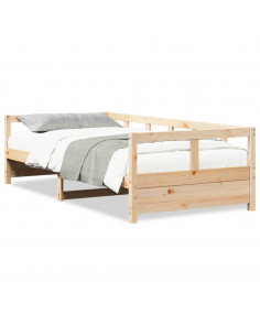 Dormeuse Naturale 90x200 cm in Legno Massello di Pino 2