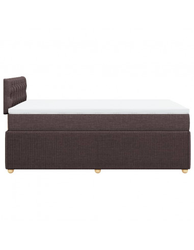 Giroletto a Molle con Materasso Marrone Scuro 120x200cm Tessuto