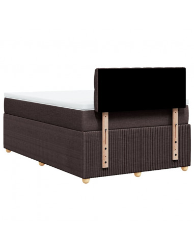 Giroletto a Molle con Materasso Marrone Scuro 120x200cm Tessuto