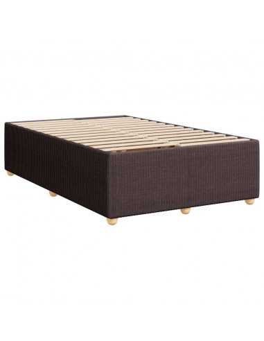 Giroletto a Molle con Materasso Marrone Scuro 120x200cm Tessuto