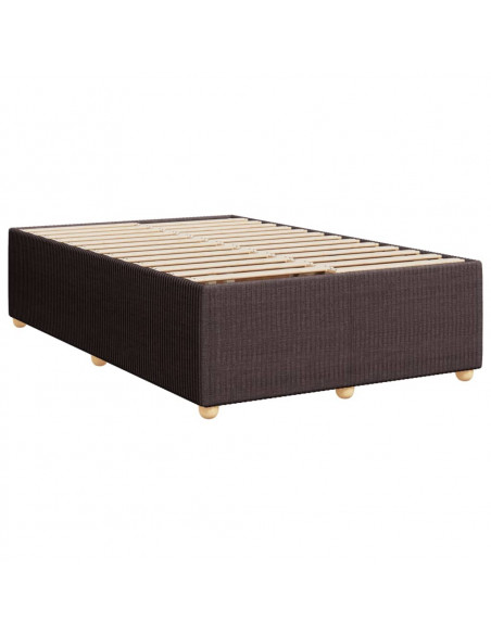 Giroletto a Molle con Materasso Marrone Scuro 120x200cm Tessuto