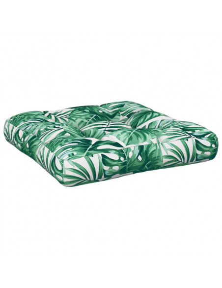 Cuscino per Pallet Motivo a Foglie 58x58x10 cm Tessuto