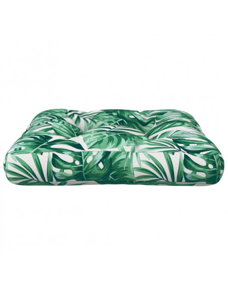 Cuscino per Pallet Motivo a Foglie 58x58x10 cm Tessuto