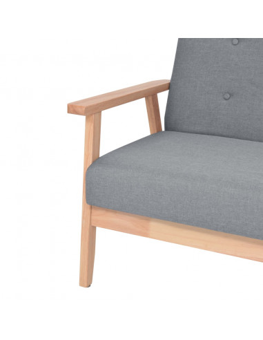 Divano a 3 Posti in Tessuto Grigio Chiaro