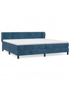 Giroletto a Molle con Materasso Blu Scuro 200x200 cm in Velluto 2