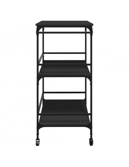 Carrello da Cucina Nero 100,5x50x105 cm in Legno Multistrato