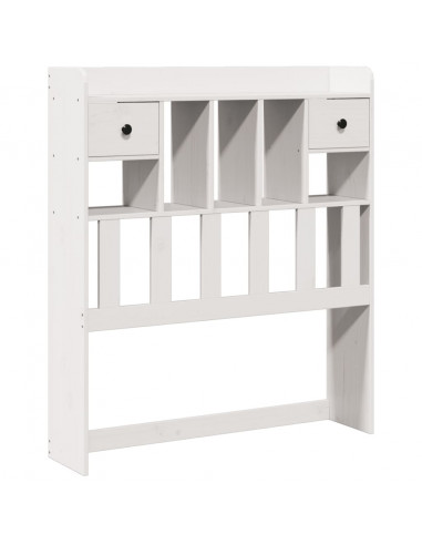 Testiera con Ripiani Bianca 75 cm in Legno Massello di Pino