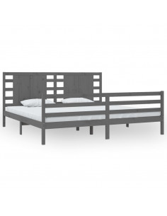 Giroletto Grigio in Legno Massello di Pino 200x200 cm 2