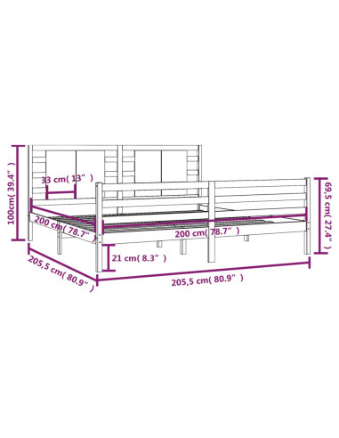 Giroletto Grigio in Legno Massello di Pino 200x200 cm