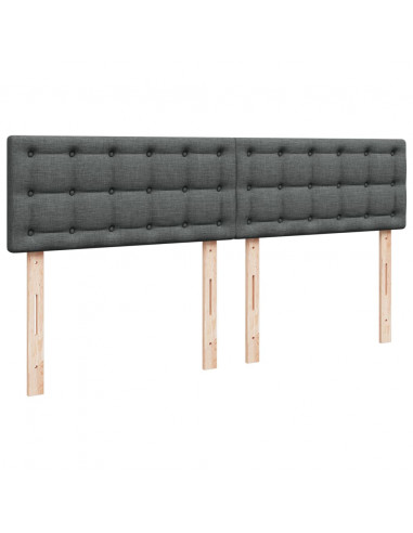 Giroletto a Molle con Materasso Grigio Scuro 180x200 cm Tessuto