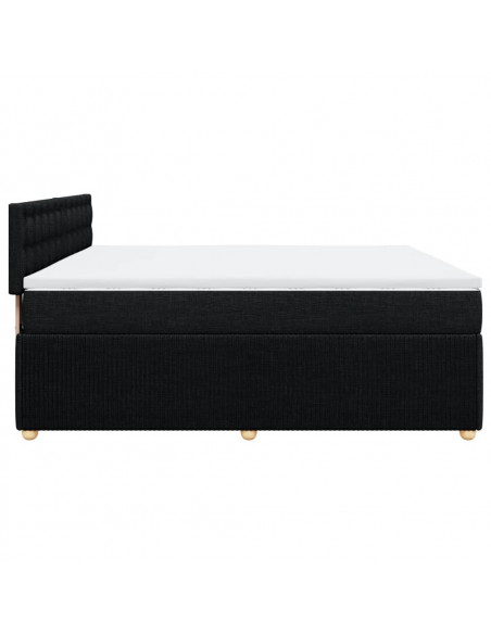 Giroletto a Molle con Materasso Nero 180x200 cm in Tessuto
