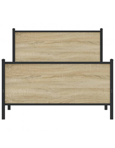 Giroletto con Testiera&Pediera Metallo Rovere Sonoma 107x203 cm