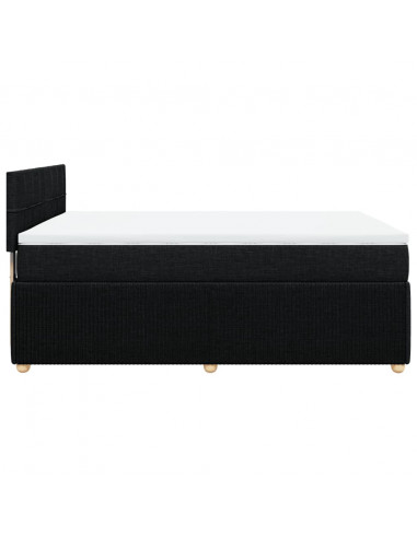 Giroletto a Molle con Materasso Nero 140x200 cm in Tessuto