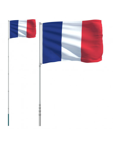 Asta e Bandiera Francia 5,55 m Alluminio