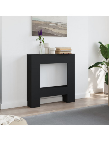 Cornice per Camino Nera 81x18x82 cm in Truciolato