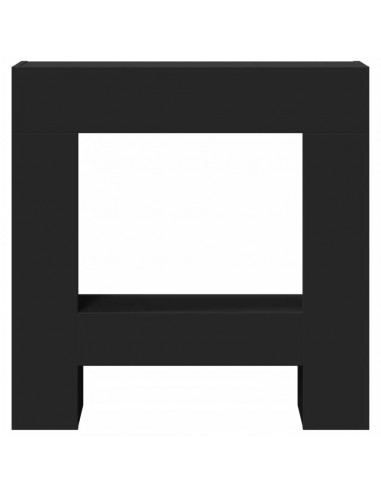 Cornice per Camino Nera 81x18x82 cm in Truciolato