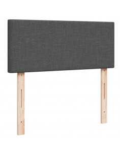 Giroletto a Molle con Materasso Grigio Scuro 120x200 cm Tessuto