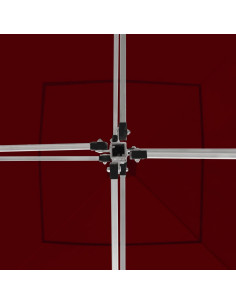 Gazebo Professionale Pieghevole in Alluminio 3x3 m Rosso Vino