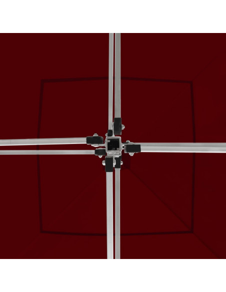 Gazebo Professionale Pieghevole in Alluminio 3x3 m Rosso Vino