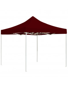 Gazebo Professionale Pieghevole in Alluminio 3x3 m Rosso Vino 2
