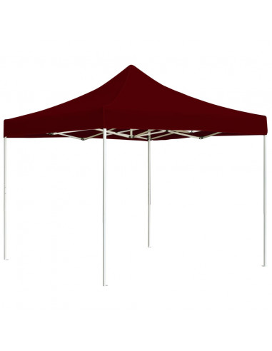 Gazebo Professionale Pieghevole in Alluminio 3x3 m Rosso Vino
