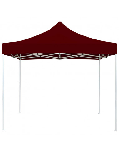 Gazebo Professionale Pieghevole in Alluminio 3x3 m Rosso Vino