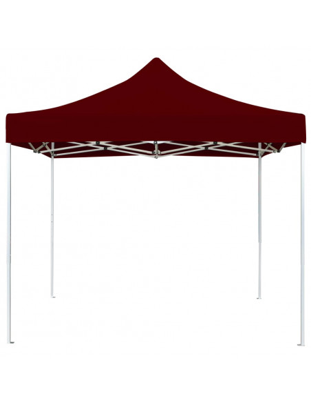 Gazebo Professionale Pieghevole in Alluminio 3x3 m Rosso Vino