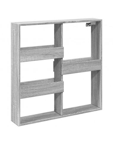 Armadietto a Muro Grigio Sonoma 80x15x80cm in Legno Multistrato