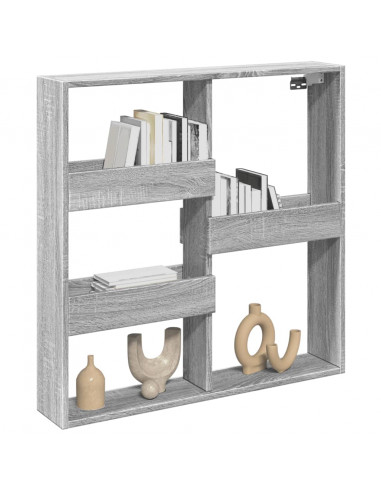 Armadietto a Muro Grigio Sonoma 80x15x80cm in Legno Multistrato