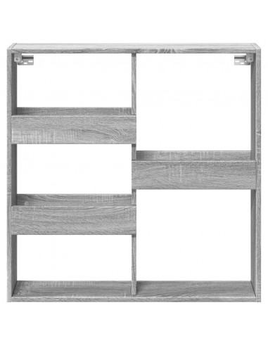 Armadietto a Muro Grigio Sonoma 80x15x80cm in Legno Multistrato