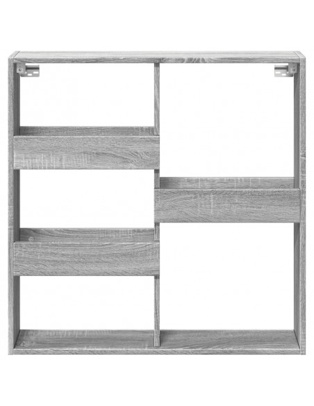 Armadietto a Muro Grigio Sonoma 80x15x80cm in Legno Multistrato
