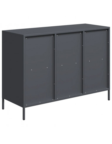 Credenza Antracite 101,5x39x73,5cm in Acciaio Laminato a Freddo