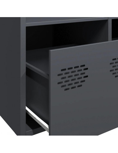 Credenza Antracite 101,5x39x73,5cm in Acciaio Laminato a Freddo