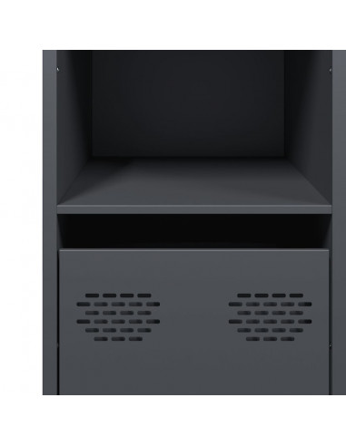 Credenza Antracite 101,5x39x73,5cm in Acciaio Laminato a Freddo