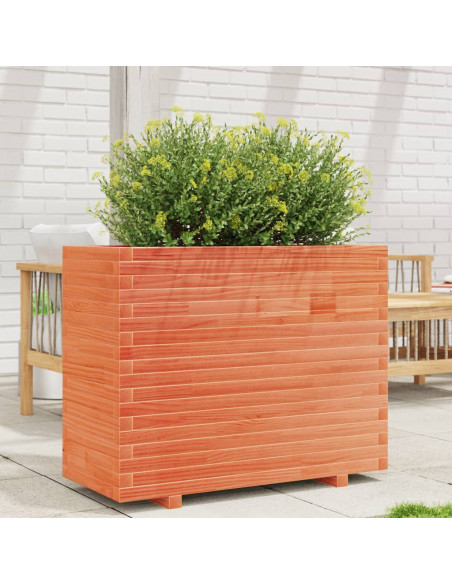 Fioriera Giardino Marrone Cera 90x40x72,5cm Legno Massello Pino