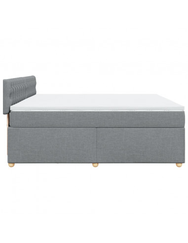 Giroletto a Molle con Materasso Grigio Chiaro180x200 cm Tessuto