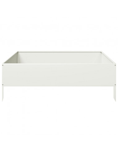 Fioriera Rialzata da Giardino Bianca 100x100x33,5 cm in Acciaio