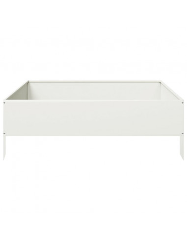 Fioriera Rialzata da Giardino Bianca 100x100x33,5 cm in Acciaio