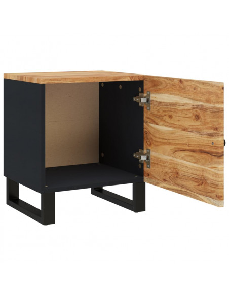 Comodini 2pz 40x33x46 cm in Legno Massello di Acacia