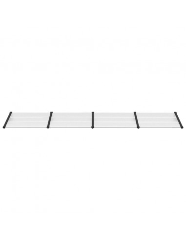 Tettoia per Porta Nero e Trasparente 396x90 cm Policarbonato