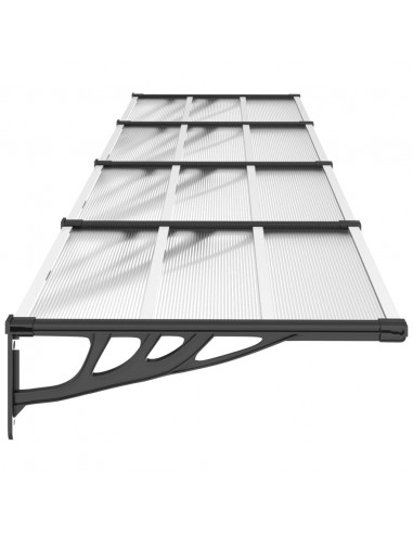 Tettoia per Porta Nero e Trasparente 396x90 cm Policarbonato