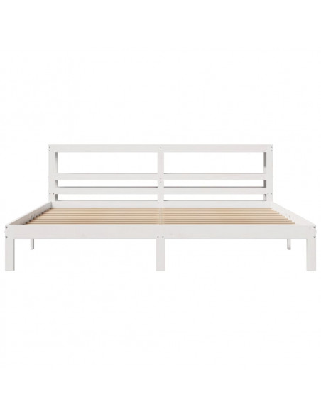 Giroletto con Testiera Bianco 180x200 cm Massello Pino